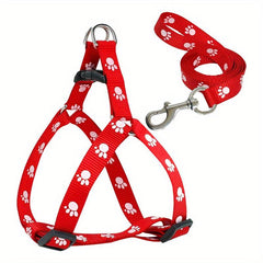 Adjustable Nylon Dog Harness and Leash Set for Small and Medium Dogs