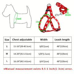 Adjustable Nylon Dog Harness and Leash Set for Small and Medium Dogs