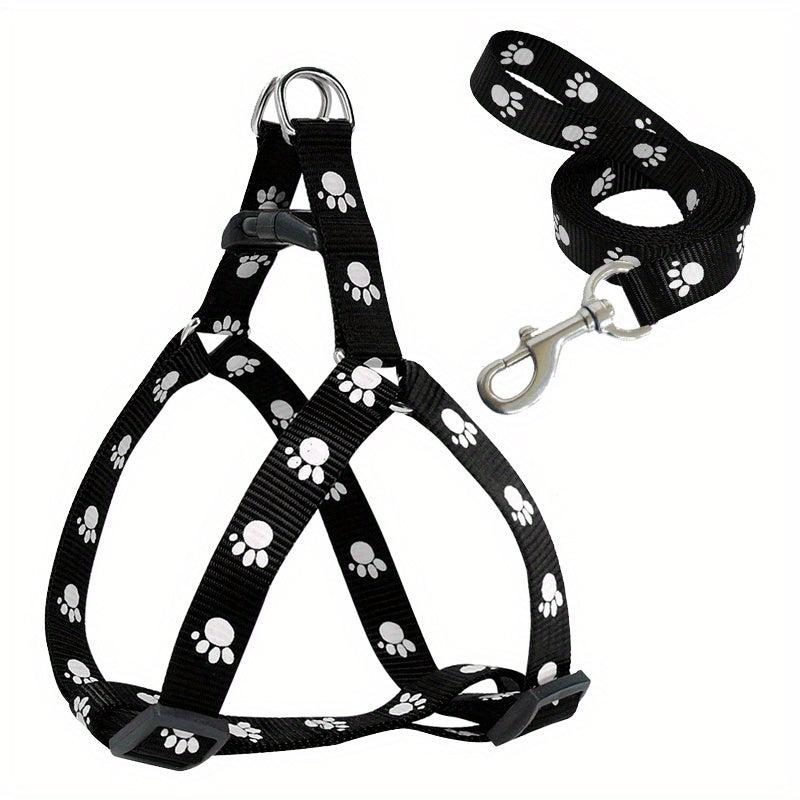 Adjustable Nylon Dog Harness and Leash Set for Small and Medium Dogs