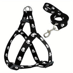 Adjustable Nylon Dog Harness and Leash Set for Small and Medium Dogs