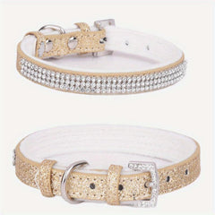Rhinestone Velvet Pet Collar with Buckle for Dogs and Cats