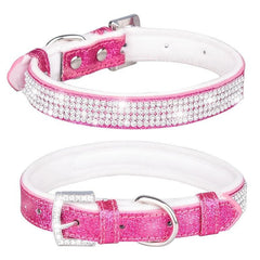 Rhinestone Velvet Pet Collar with Buckle for Dogs and Cats