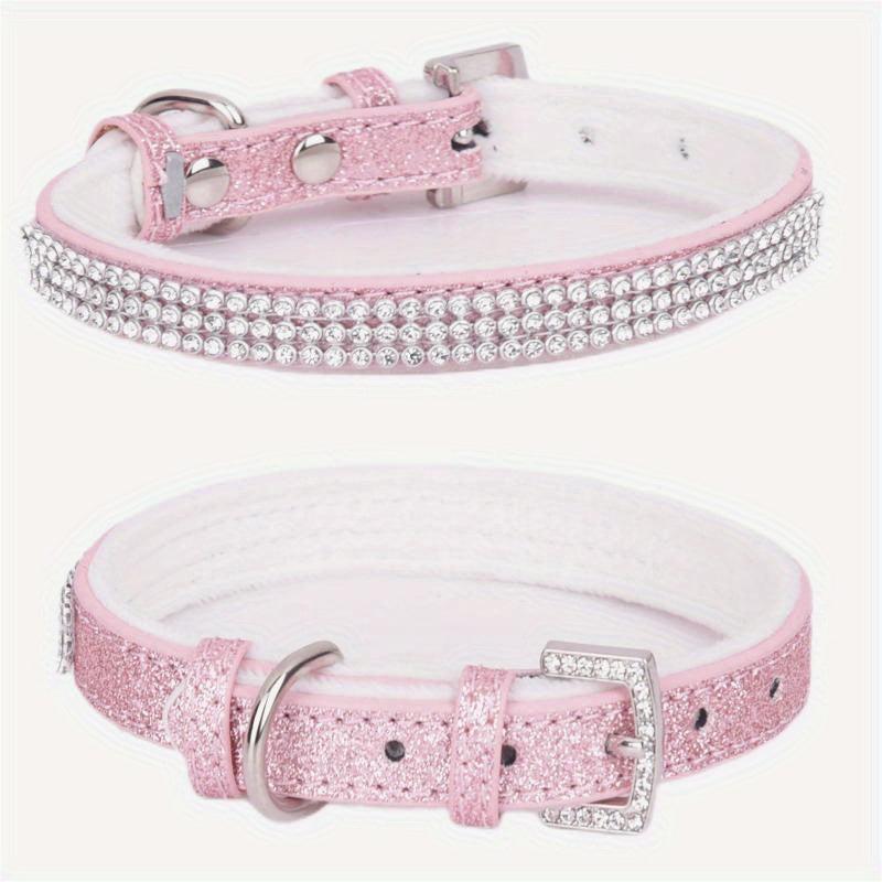Rhinestone Velvet Pet Collar with Buckle for Dogs and Cats