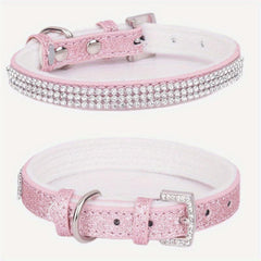 Rhinestone Velvet Pet Collar with Buckle for Dogs and Cats