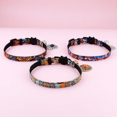 Boho Style Pet Collar with Bell and Metal Pendant
