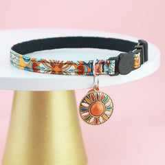 Boho Style Pet Collar with Bell and Metal Pendant