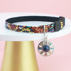 Boho Style Pet Collar with Bell and Metal Pendant