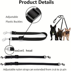 3-in-1 Dog Leash & Seat Belt for Outdoor Activities - No Pulling