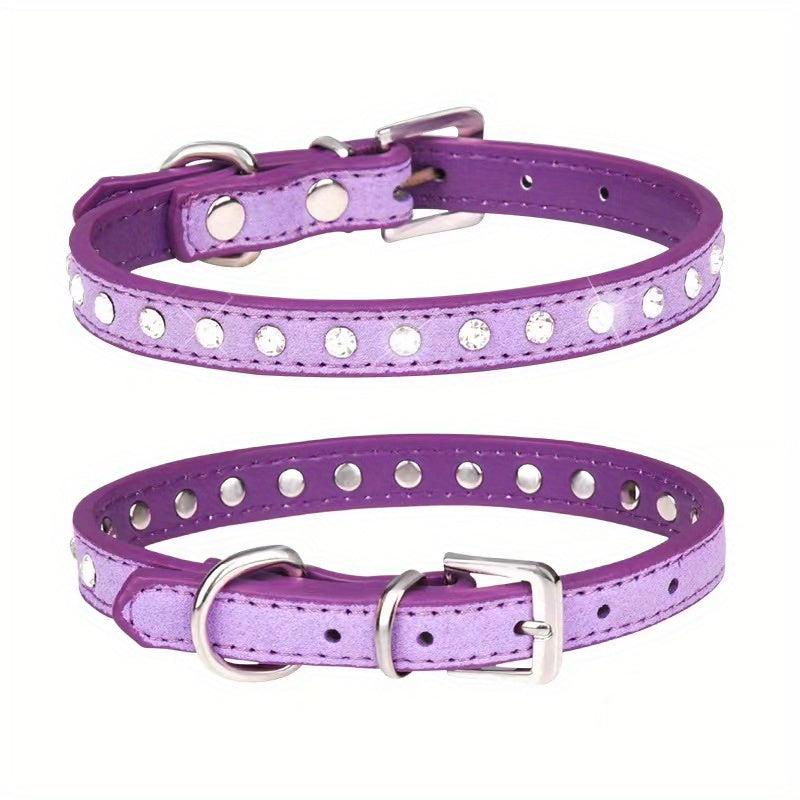 Colorful Bling Puppy Dog Collar with Diamonds