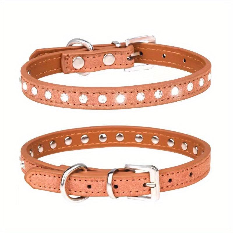 Colorful Bling Puppy Dog Collar with Diamonds