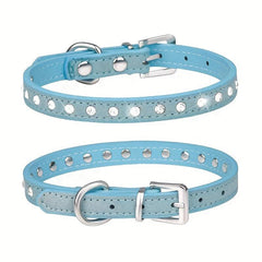 Colorful Bling Puppy Dog Collar with Diamonds