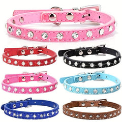 Colorful Bling Puppy Dog Collar with Diamonds