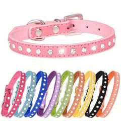 Colorful Bling Puppy Dog Collar with Diamonds
