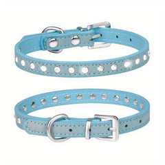 Colorful Bling Puppy Dog Collar with Diamonds