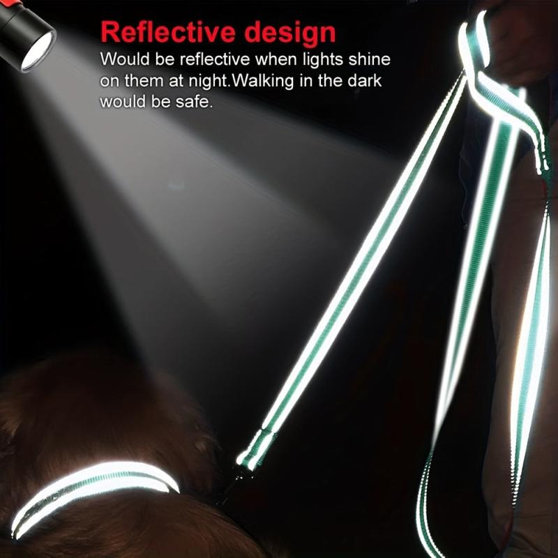 Reflective Dog Leash Neoprene Padded Breathable 2 54 Cm Wide Pet Leash