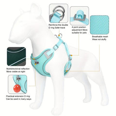 Soft Adjustable Reflective Puppy Harness and Leash Set