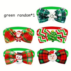 Christmas Puppy Dog Bowtie Plaid Bowtie Dog Bows Necktie