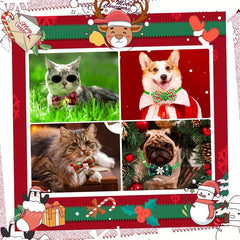 Christmas Puppy Dog Bowtie Plaid Bowtie Dog Bows Necktie
