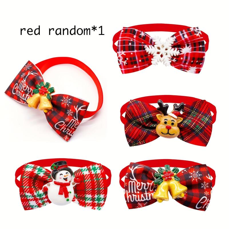 Christmas Puppy Dog Bowtie Plaid Bowtie Dog Bows Necktie