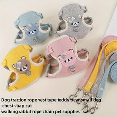 Soft Dog Harness Vest with Leash - Adjustable Dog Walking Harness