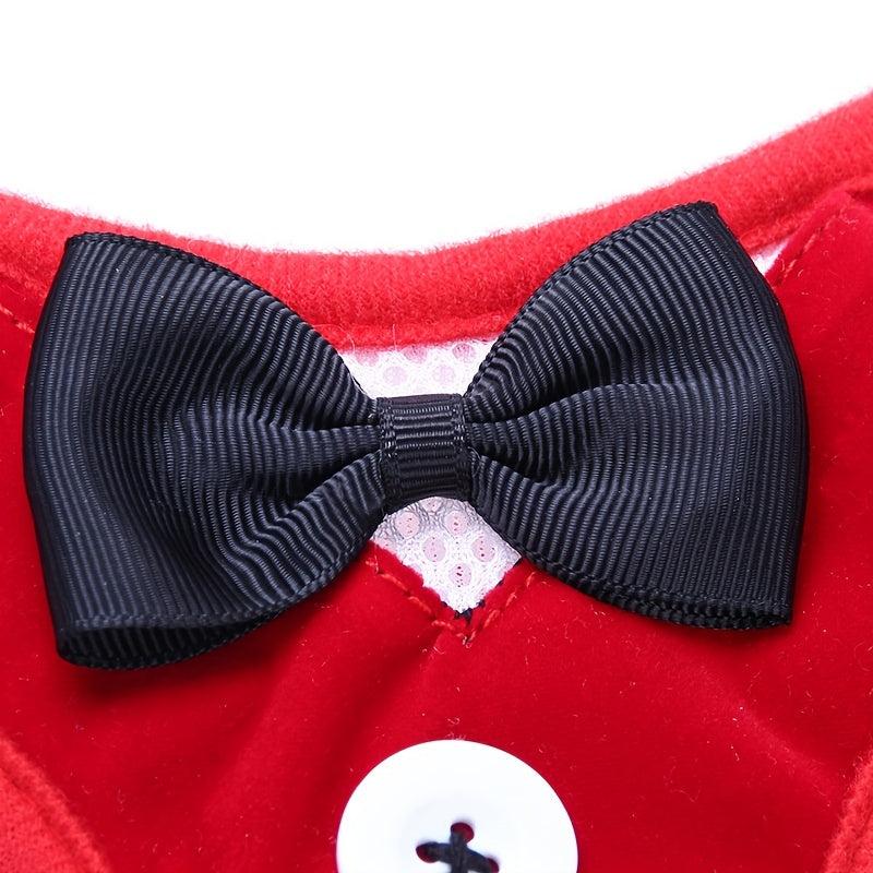 Bowtie Suit for Furry Tuxedo Harness Vest, Leash for Dogs