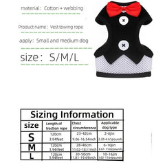 Bowtie Suit for Furry Tuxedo Harness Vest, Leash for Dogs