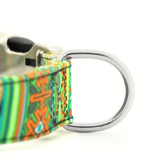 Personalized Engraved Dog Collar Indian Geometric Print Necklace