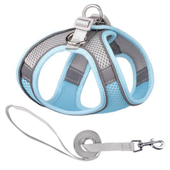 Reflective Dogs Harness With Leash Adjustable Harness Vest Breathable Collars