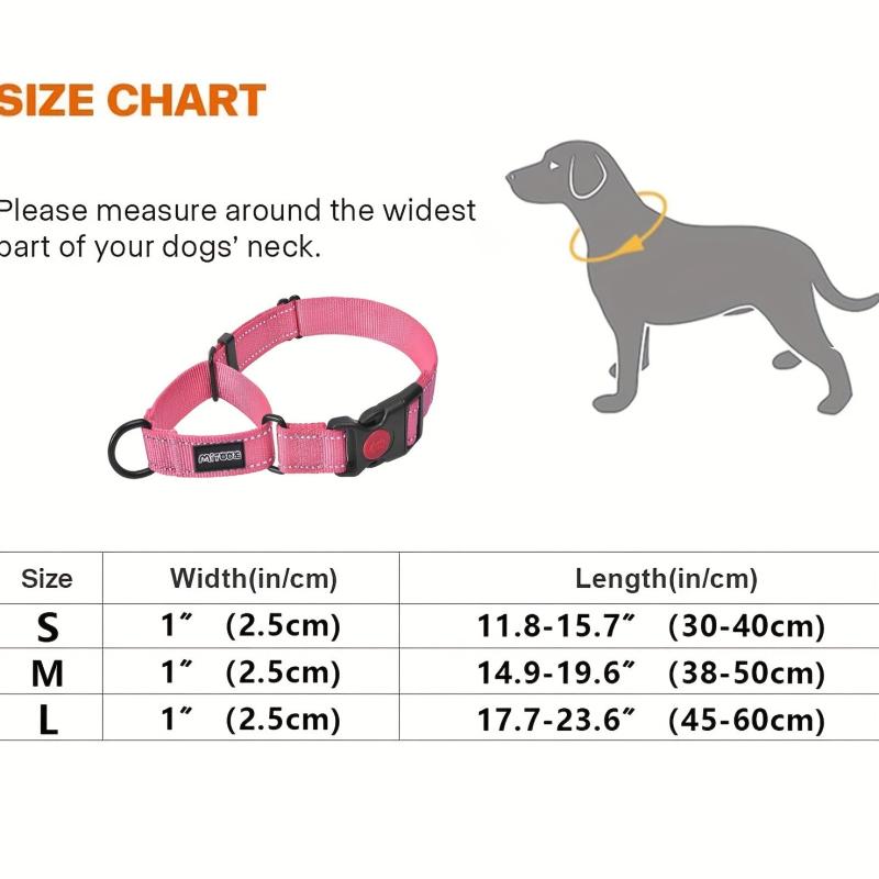 Reflective Dog Collar Safety Locking Buckle Small Medium Large Dogs