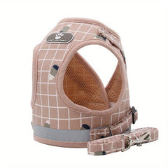 Breathable Mesh Dog Vest Harness And Leash Set Reflective Dog Chest Strap