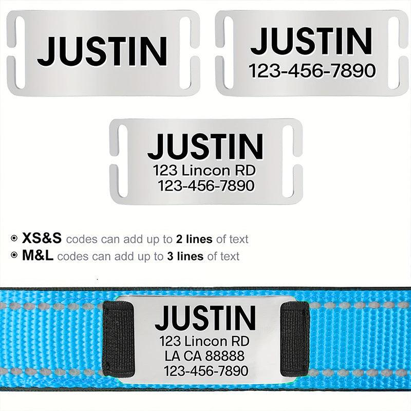 Reflective Personalized Dog Collar with Engraved Name Plate