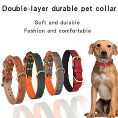 Soft Leather Dog Collar For Small, Medium, and Large Dogs