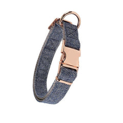 Adjustable Soft Dog Collar with Rose Golden Buckle