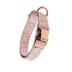 Adjustable Soft Dog Collar with Rose Golden Buckle