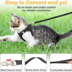 Escape Proof Cat Harness & Leash Set Reflective Soft Mesh Vest