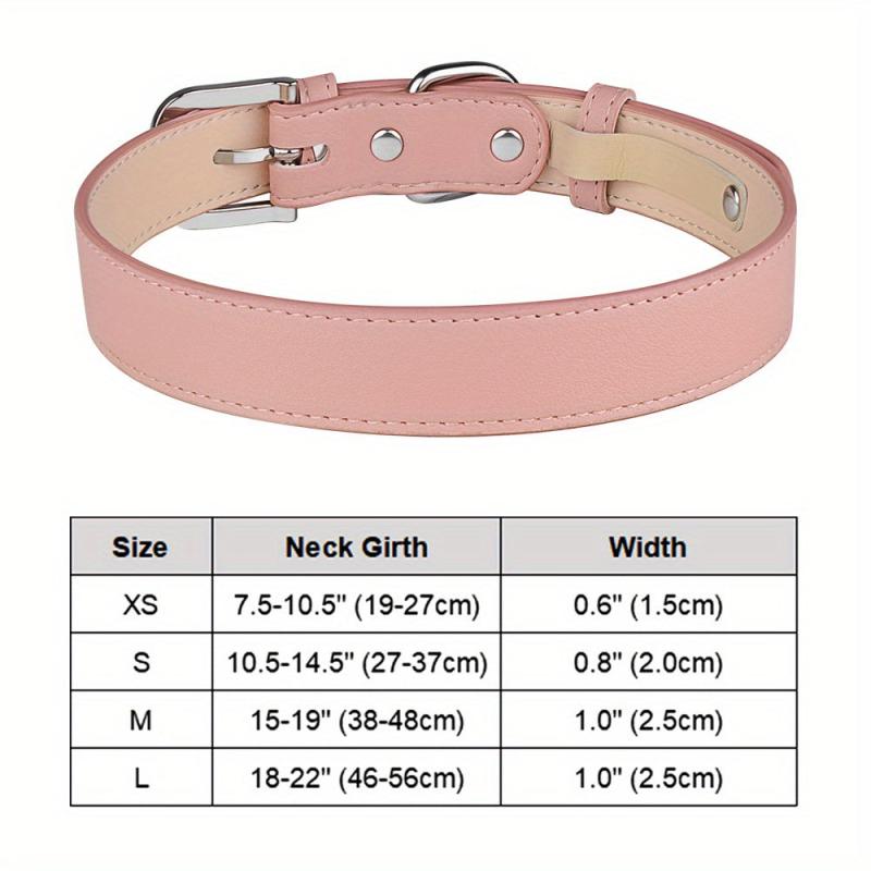 Dog Soft Leather Collar for Small Medium Large Dogs