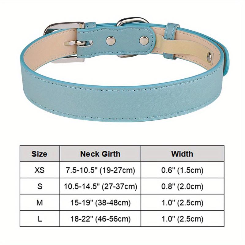 Dog Soft Leather Collar for Small Medium Large Dogs