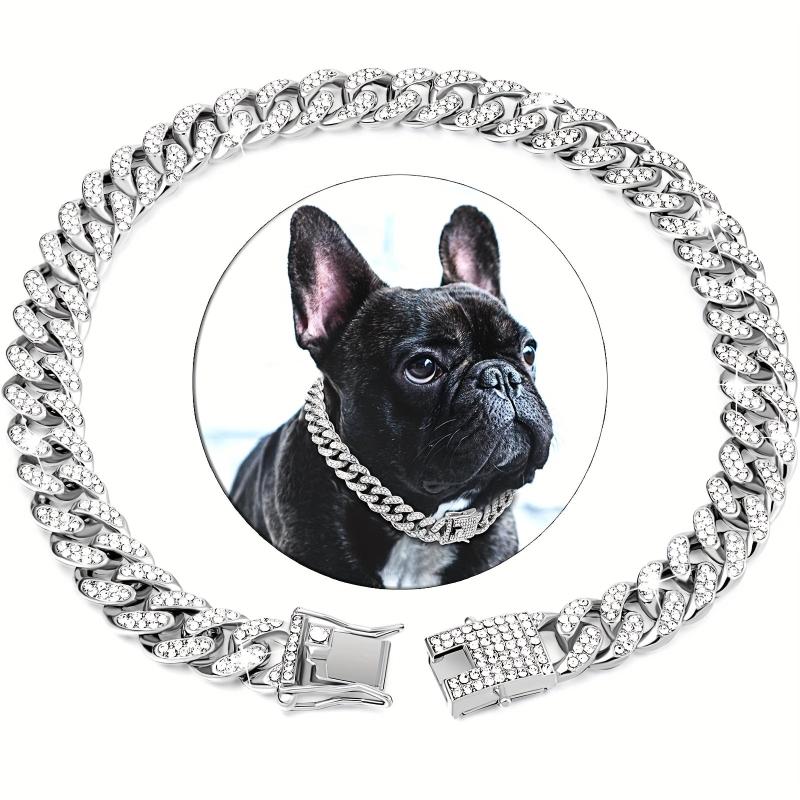 Cuban Collar Dog Chain with Buckle and Diamonds