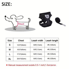 Adjustable Dog Harness Vest with Mesh Chest Strap for Small and Medium Dogs