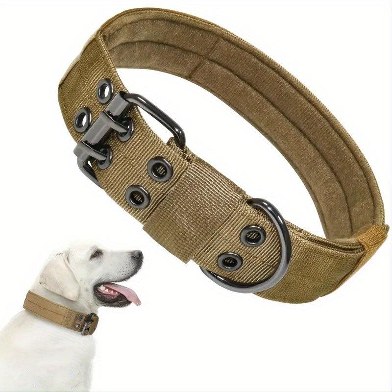 Heavy Duty Nylon Tactical Dog Collar for Large Dogs