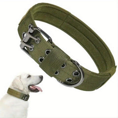 Heavy Duty Nylon Tactical Dog Collar for Large Dogs