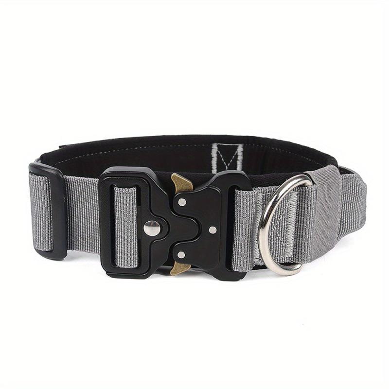 Heavy Duty Tactical Dog Collar with Handle for Medium to Large Dogs