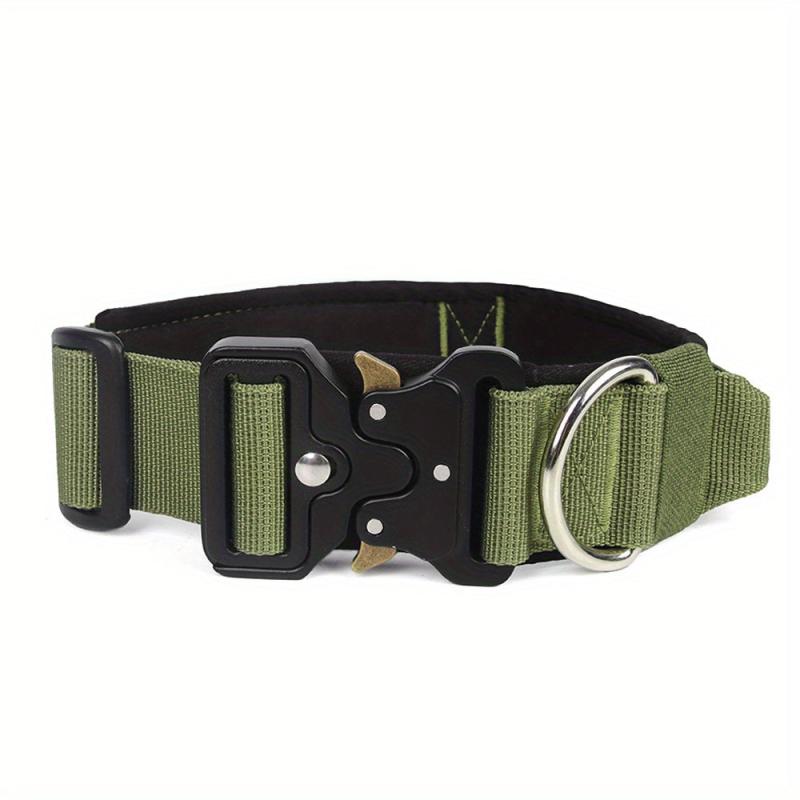 Heavy Duty Tactical Dog Collar with Handle for Medium to Large Dogs
