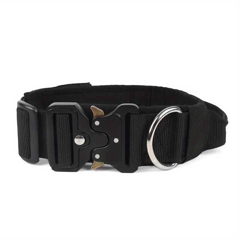 Heavy Duty Tactical Dog Collar with Handle for Medium to Large Dogs