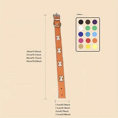 Stylish PU Leather Dog Collar with Bone