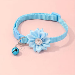 Stylish Flower Pet Collar with Bell for Dogs and Cats