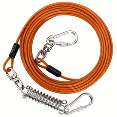 Dog Tie-Out Cable with Swivel Hook and Shock Spring
