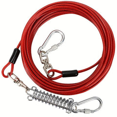 Dog Tie-Out Cable with Swivel Hook and Shock Spring