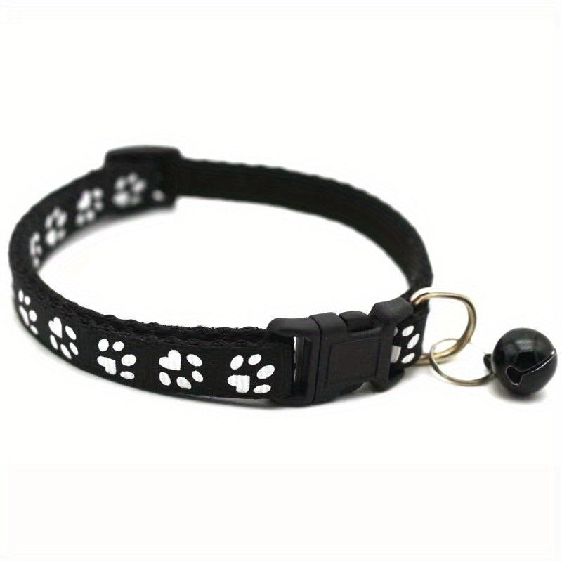 Colorful Bell Collar For Cat Cartoon Footprint Collars