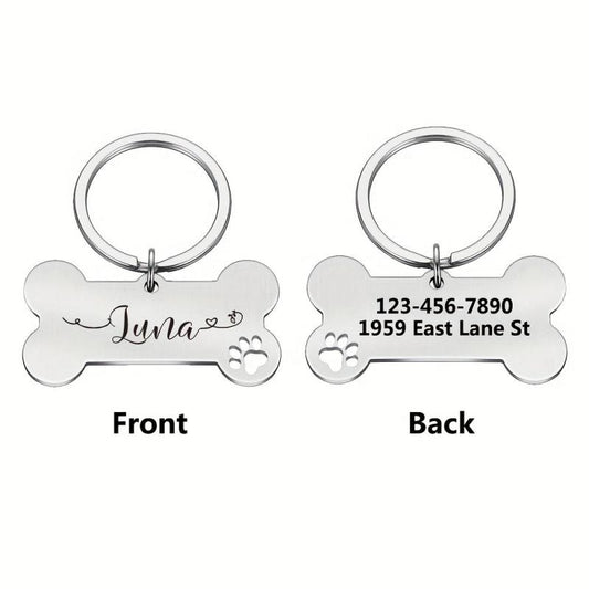 Personalized Pet Tags Steel Nameplates Engraved for Dogs & Cats
